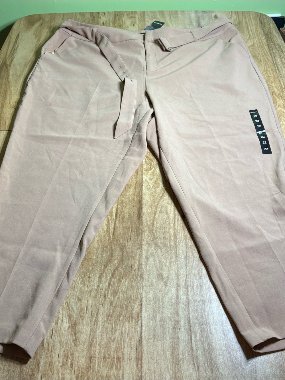 NWT $75 CAD Torrid Tan Belted Trouser Pants Stretch Womens Size 22